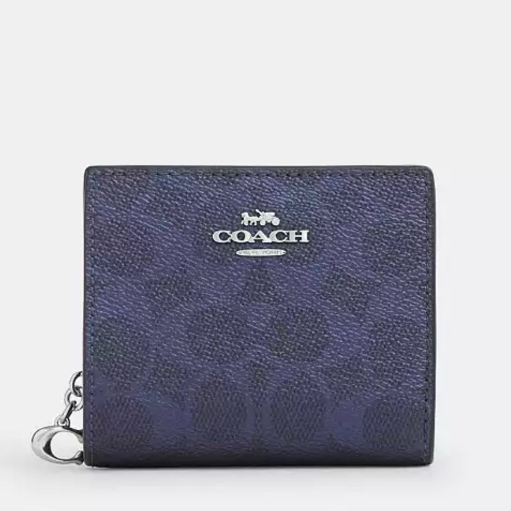 Coach Snap Wallet In Signature Canvas NIBNWT